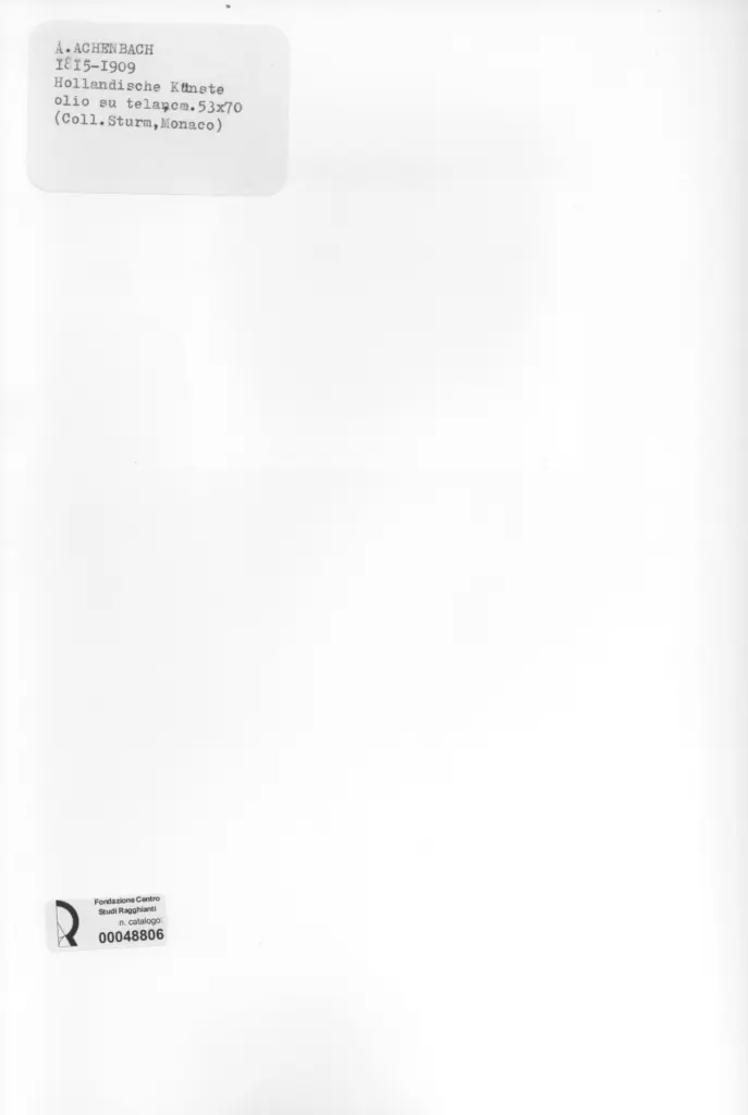 Anonimo , Achenbach, A. - sec. XIX - Hollandische Kunste , retro