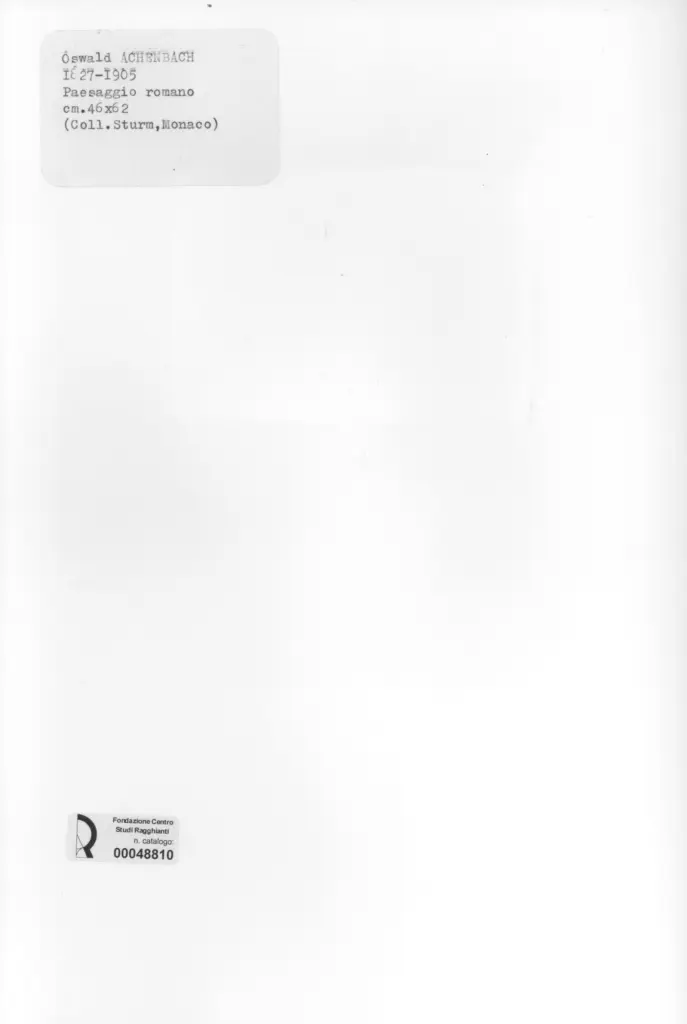 Anonimo , Achenbach, Oswald - sec. XIX - Paesaggio romano , retro
