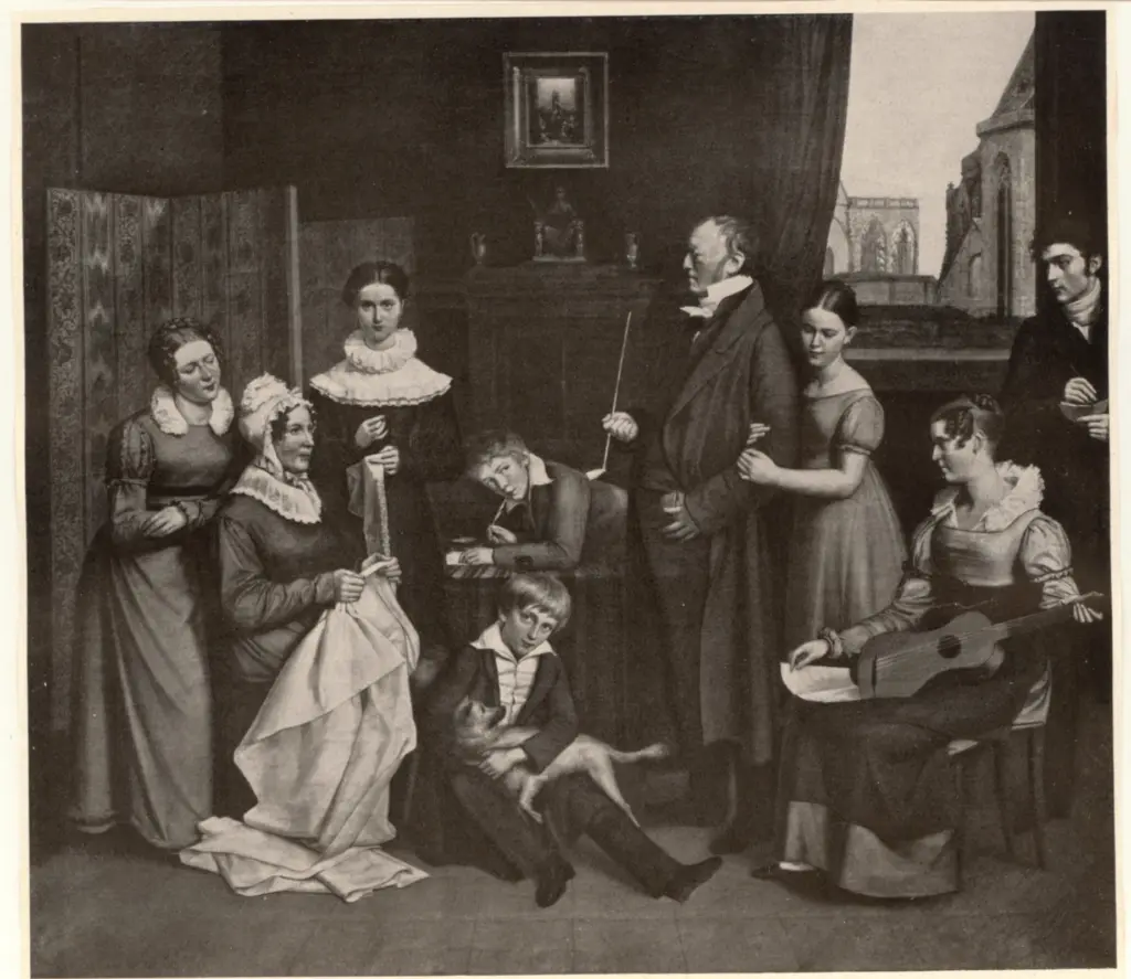 Anonimo , Begas, Oskar - sec. XIX - Die familie Begas , fronte