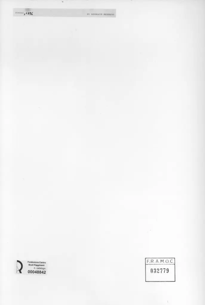 Anonimo , Behrens, Hermann - sec. XIX - Manifesto , retro