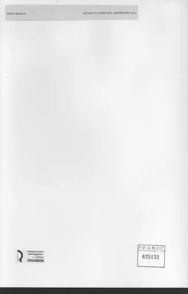 Anonimo , Boehle, Friz - sec. XX - Ritter zu pferd mit amoretten , retro