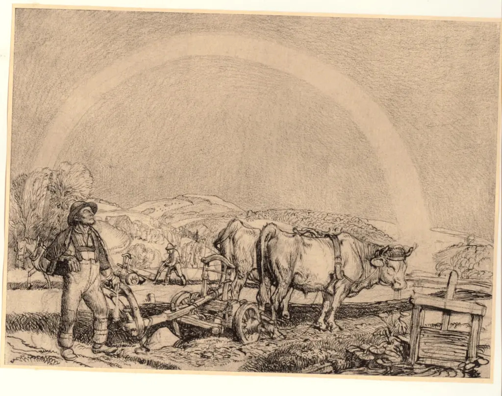 Boehle, Fritz , Pflugender bauer