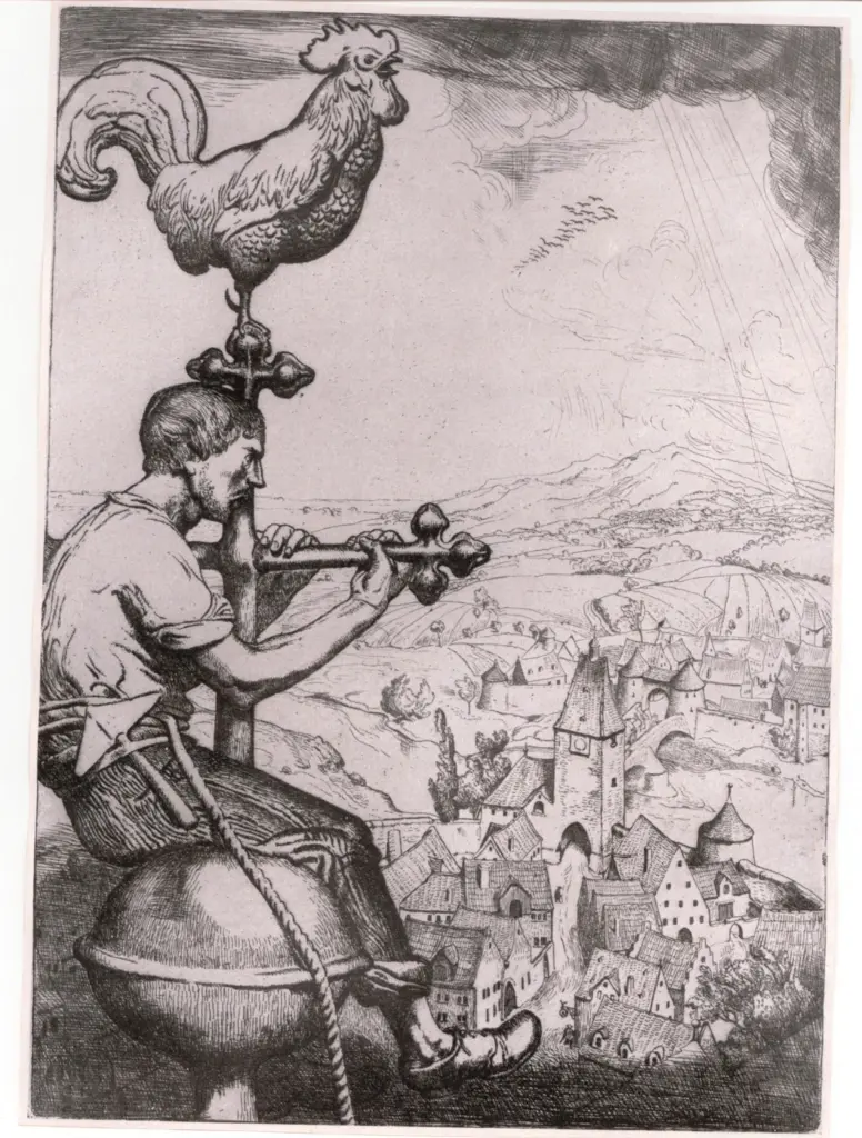 Anonimo , Boehle, Friz - sec. XIX/ XX - Dachdecker (radierung) , fronte