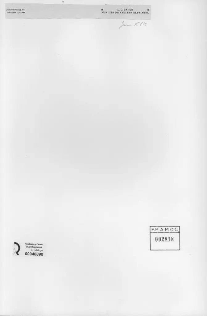 Anonimo , Carus, Carl Gustav - sec. XIX - Auf der pillnitzer elbeinsel , retro