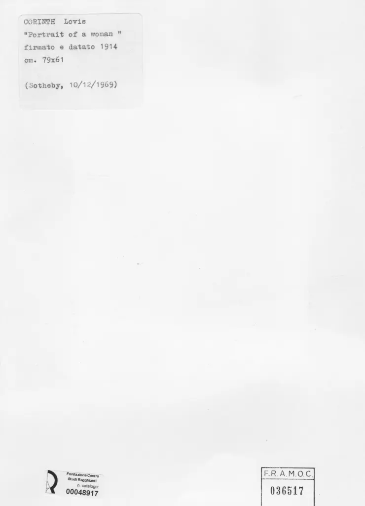 Anonimo , Corinth, Lovis - sec. XX - Portrait of woman , retro