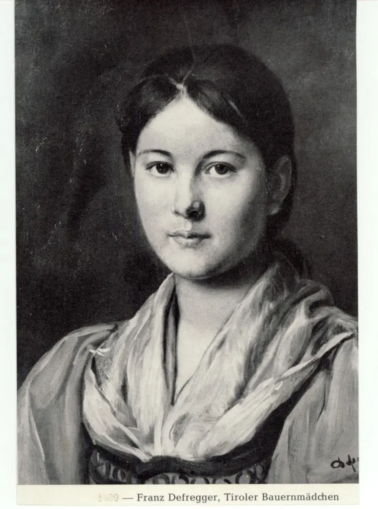 Anonimo , von Defregger, Franz - sec. XIX/ XX - Tiroler Bauernmadchen , fronte
