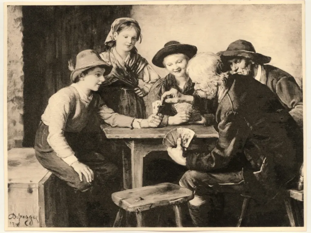 Anonimo , von Defregger, Franz - sec. XIX - Il gioco , fronte