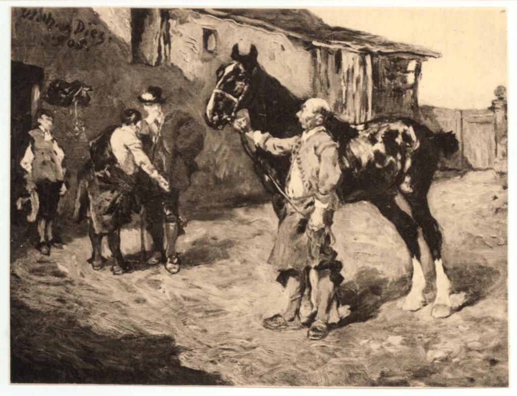 Anonimo , Von Diez, Wilhelm - sec. XIX - Uomo e cavallo , fronte