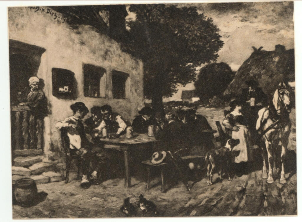 Anonimo , Von Diez, Wilhelm - sec. XIX - Persone a tavola , fronte