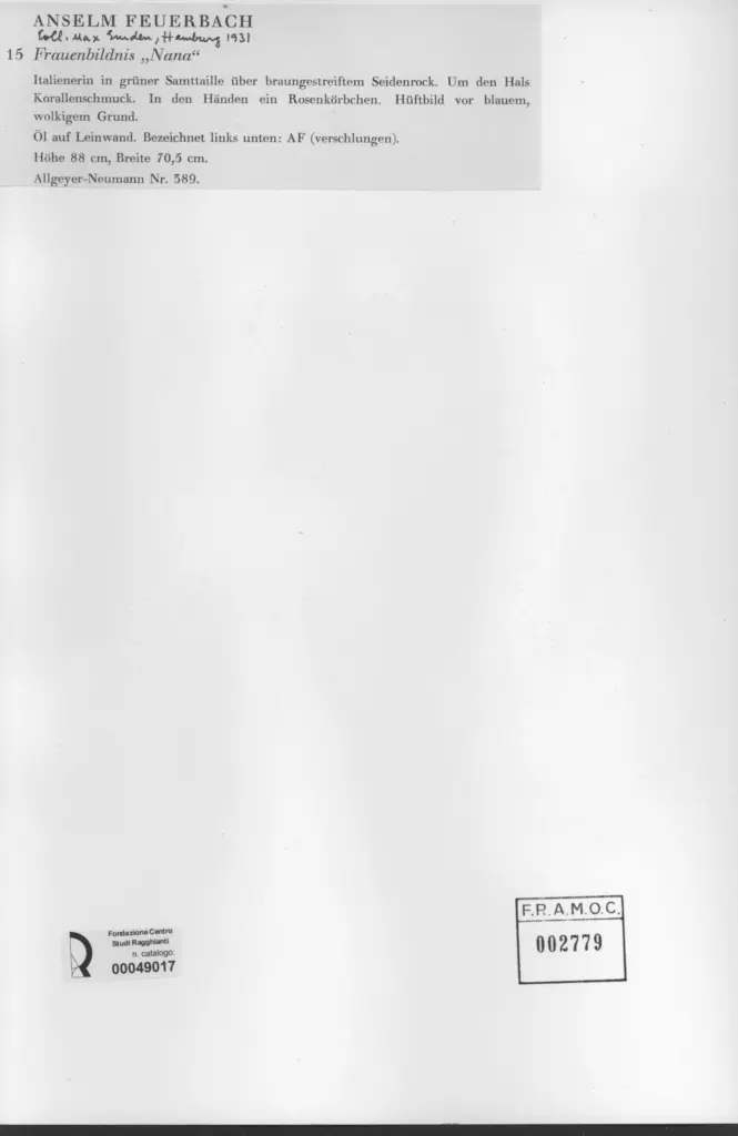 Anonimo , Anselm Feuerbach , retro