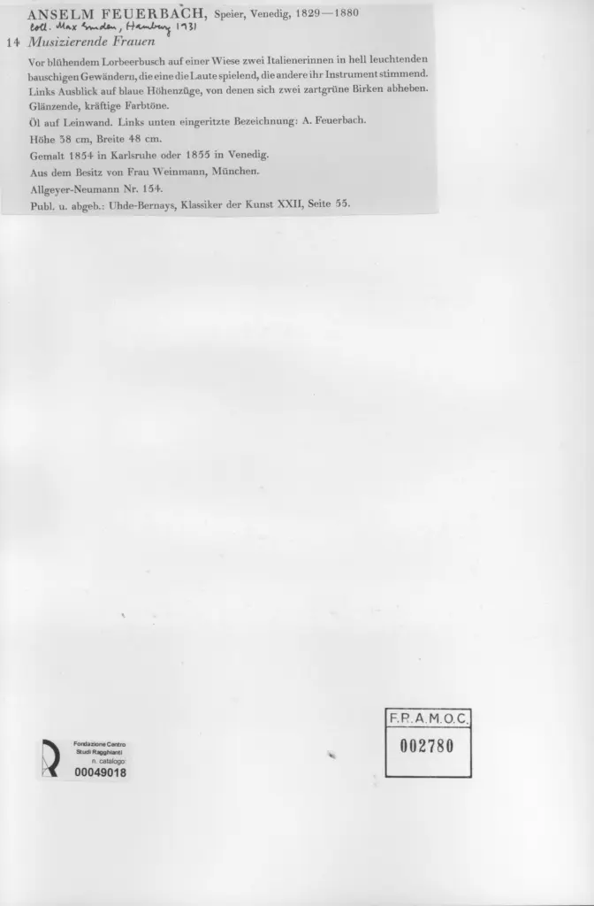 Anonimo , Anselm Feuerbach - - , retro