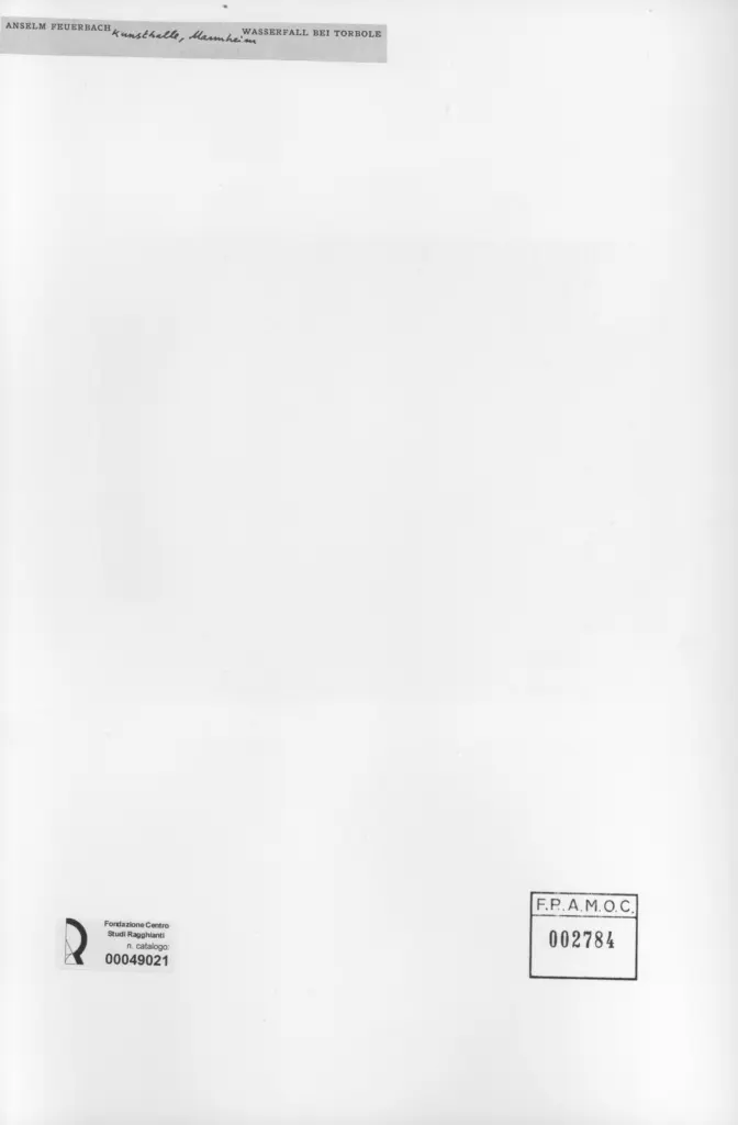 Anonimo , Feuerbach, Anselm - sec. XIX - Wasswrfall bei torbole , retro