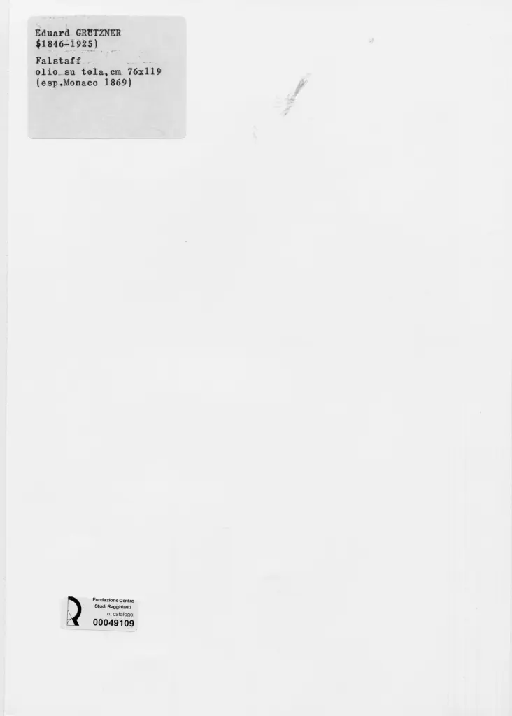 Anonimo , Grutzner, Eduard - sec. XIX/ XX - Falstaff , retro