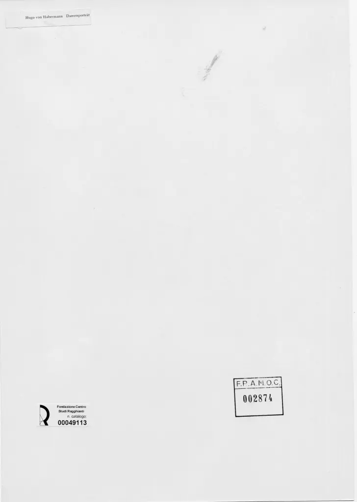 Anonimo , Habermann, Hugo - sec. XIX/ XX - Ritratto di donna , retro