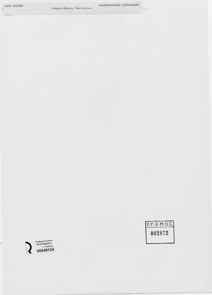 Anonimo , Haider, Karl - sec. XIX/ XX - Paesaggio presso Salisburgo , retro