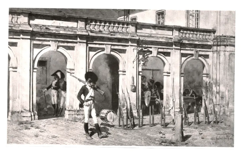 Anonimo , Haug, Robert - sec. XIX - Guardie militari a Ludwigsburg , fronte