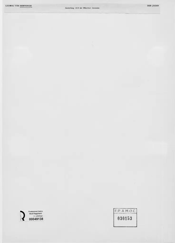 Anonimo , Herterich, Ludwig - sec. XIX/ XX - Ritratto di cacciatore con cane , retro