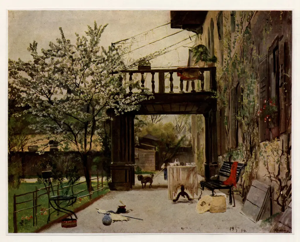 Anonimo , Hertling, Willem Jacob - sec. XIX - Veduta di cortile , fronte