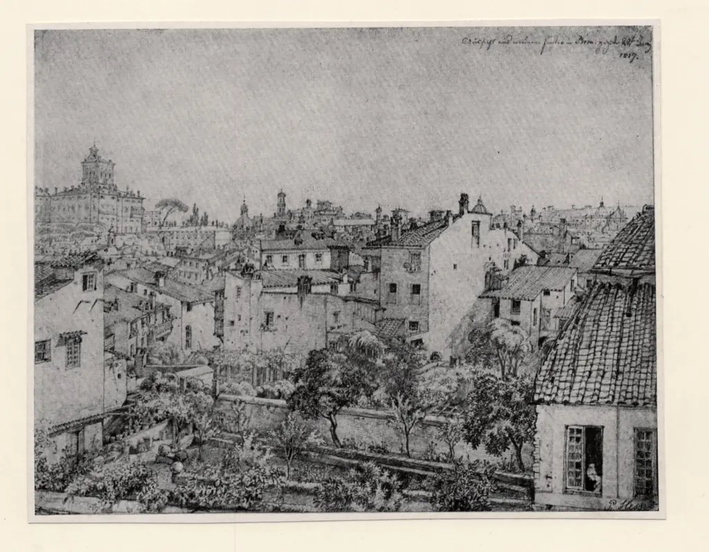 Anonimo , Hess, Peter - sec. XIX - Veduta di Roma , fronte
