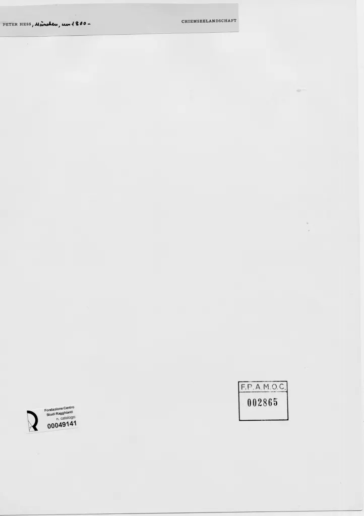 Anonimo , Hess, Peter - sec. XIX - Veduta di paesaggio con contadini , retro