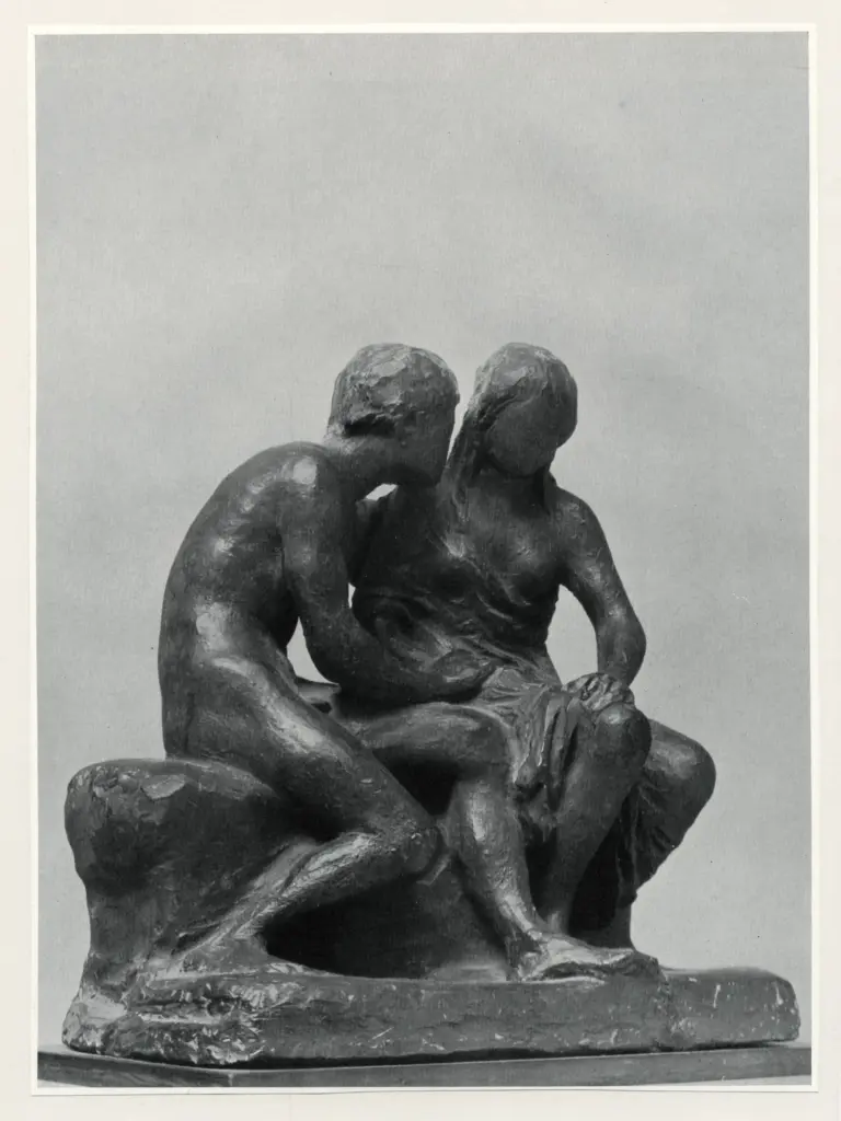 Anonimo , Hildebrand, Adolf - sec. XIX/ XX - Uomo che abbraccia una donna , fronte