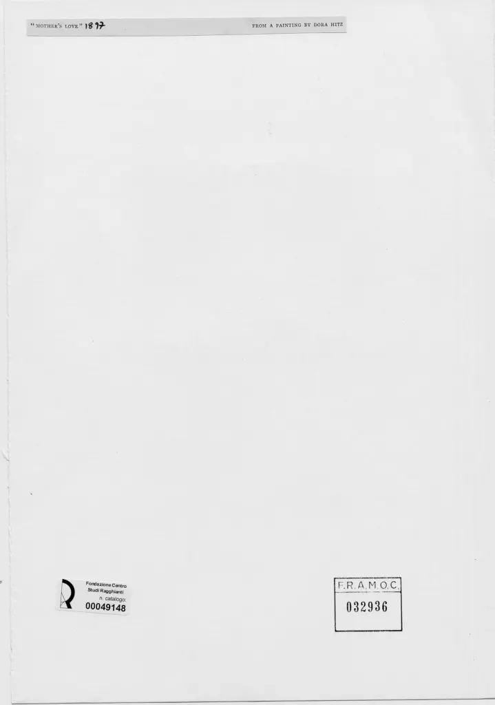 Anonimo , Hitz, Dora - sec. XIX - Amore di madre , retro