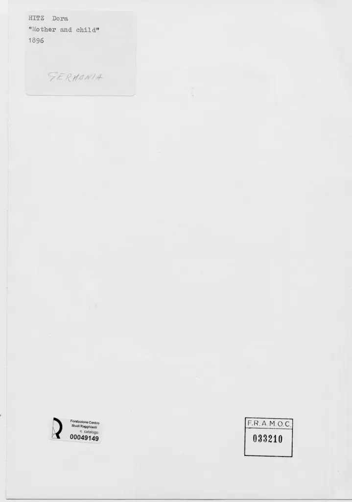 Anonimo , Hitz, Dora - sec. XIX - Madre con bambino , retro