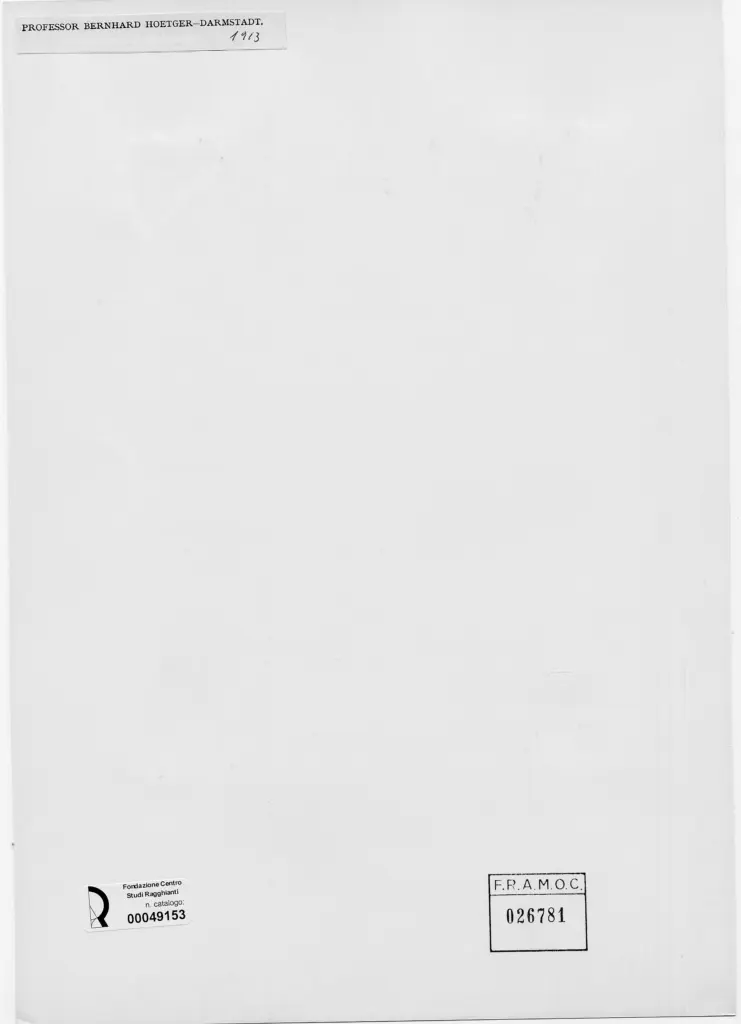 Anonimo , Hoetger, Bernhard - sec. XX - , retro