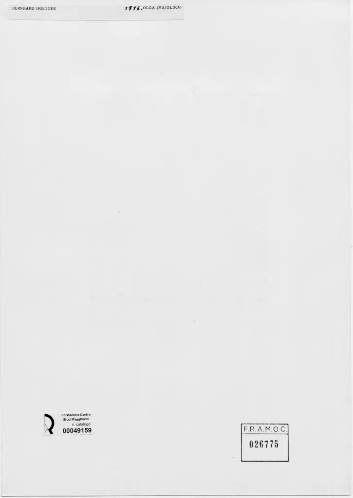 Anonimo , Hoetger, Bernhard - sec. XX - Olga , retro