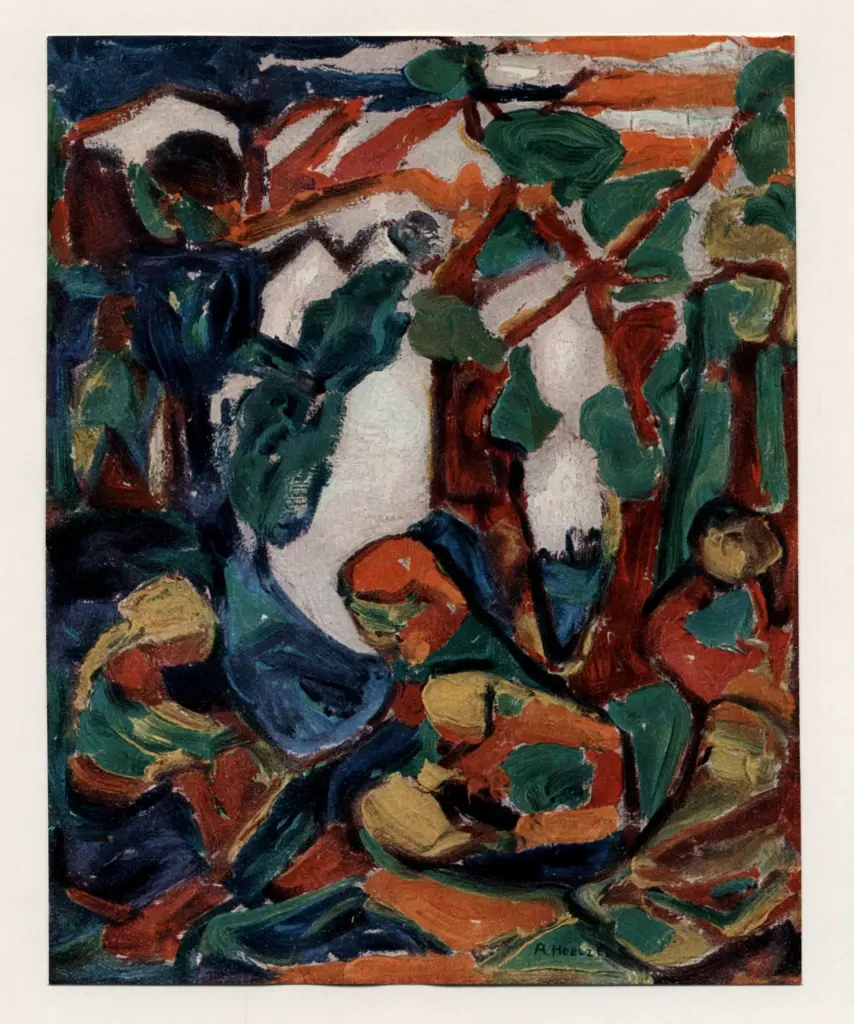 Anonimo , Holzel, Adolf - sec. XIX/ XX - Paesaggio con figure