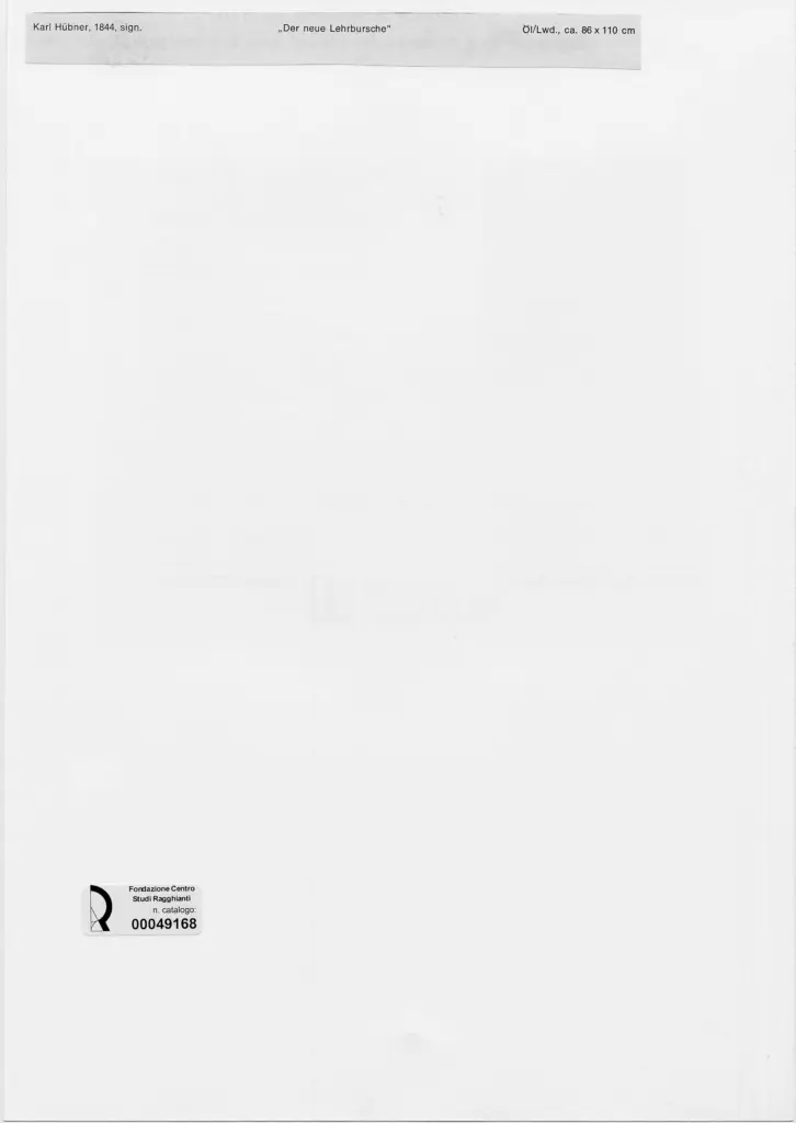 Anonimo , H&uuml;bner, Karl Wilhelm - sec. XIX - Il nuovo apprendista , retro