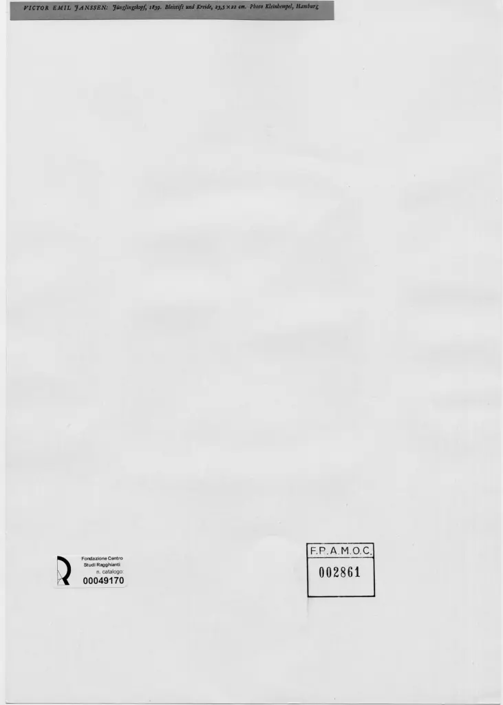 Kleinbempel , Janssen, Victor Emil - sec. XIX - Testa di giovane , retro