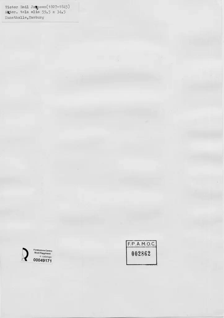 Anonimo , Janssen, Victor Emil - sec. XIX - Autoritratto , retro