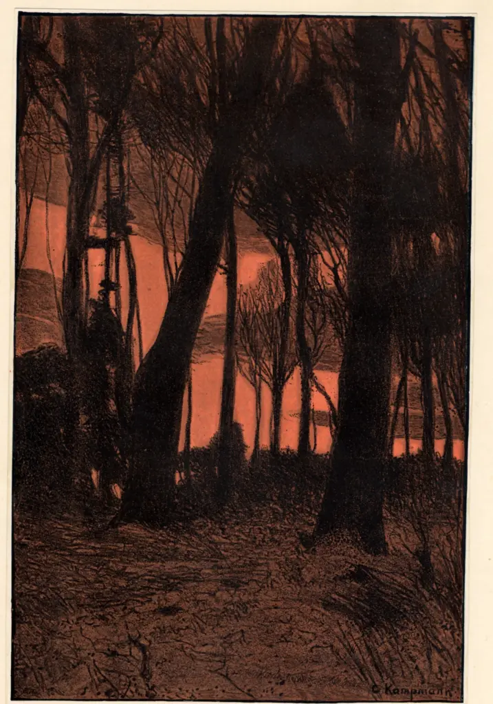 Anonimo , Kampmann, G. - sec. XIX - Foresta rossa , fronte