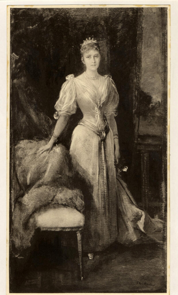 Anonimo , Kaulbach, F.A. von - sec. XIX - Ritratto di giovanne donna in abiti nobili , fronte