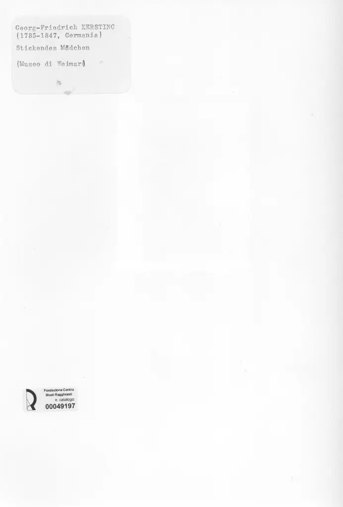 Anonimo , Kersting, Friedrich -Georg - sec. XIX - Stickendes M&auml;dchen , retro