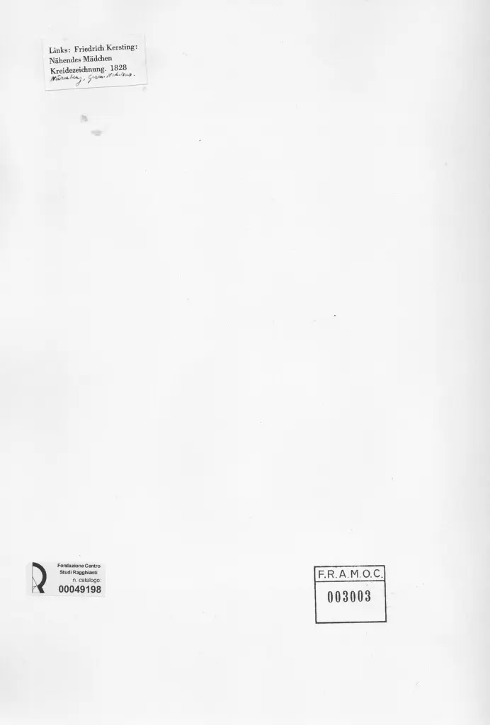 Anonimo , Kersting, Friedrich -Georg - sec. XIX - N&auml;hendes M&auml;chen , retro