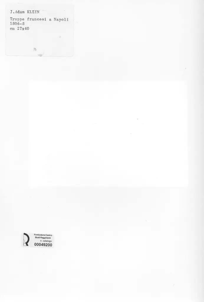 Anonimo , Klein, J. Adam - sec. XIX - Truppe francesi a Napoli , retro