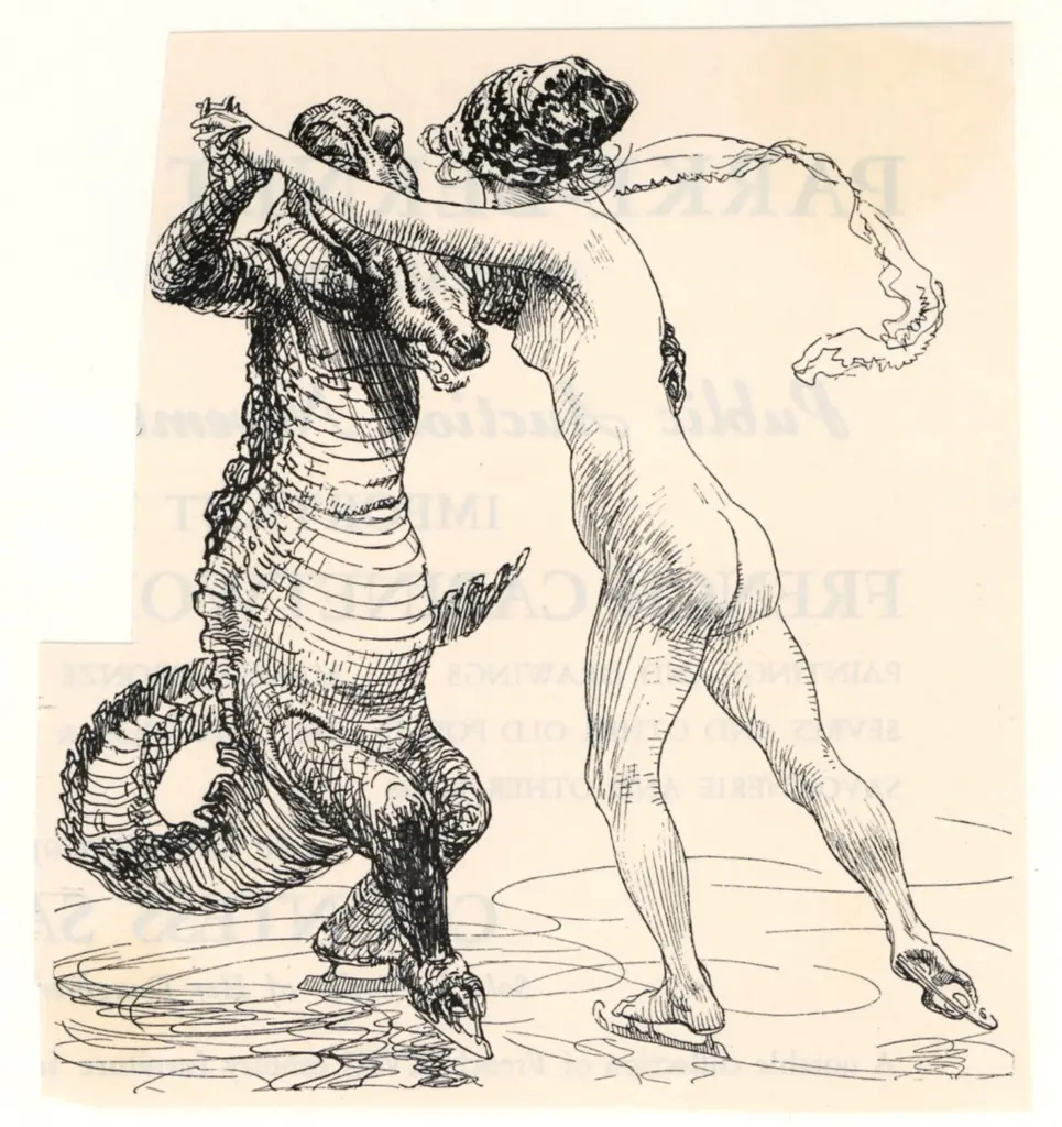 Kley, Heinrich , Coccodrillo e giovane fanciulla