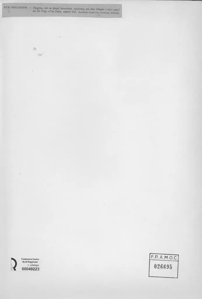 Anonimo , Klinger, Max - sec. XIX - Der Philosoph , retro