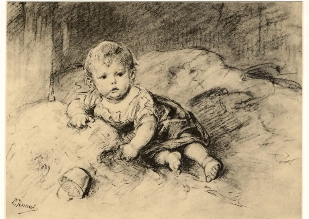 Anonimo , Knaus, Ludwig - sec. XIX - Bambino che gioca , fronte