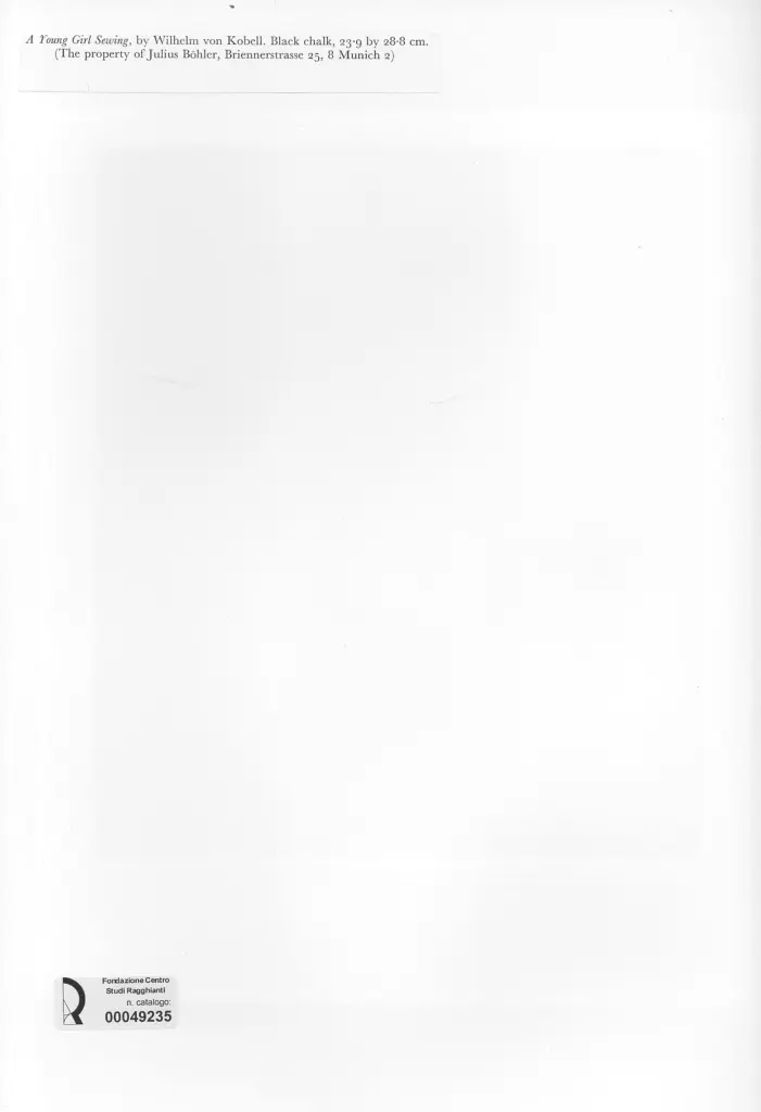 Anonimo , v. Kobell, Wilhelm - sec. XIX - A young girl sewing , retro