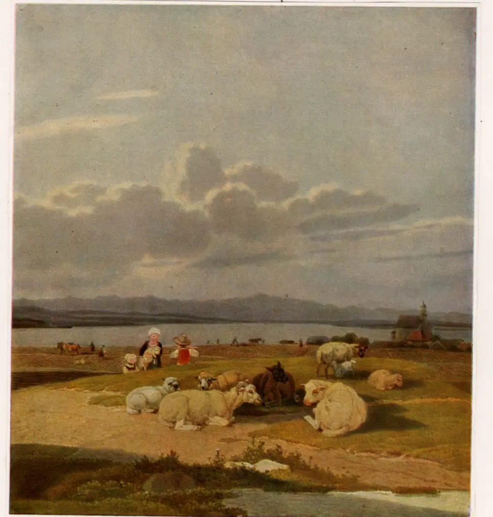 v. Kobell, Wilhelm , Landschaft mit schafen