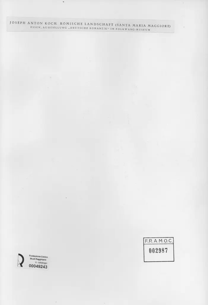 Anonimo , Koch, Joseph Anton - sec. XVIII/ XIX - Römische landschaft (Santa Maria Maggiore) , retro