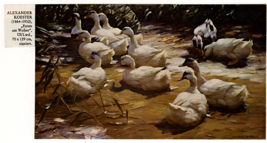 Anonimo , Koester, Alexander - sec. XIX/ XX - Enten am Weiher , fronte
