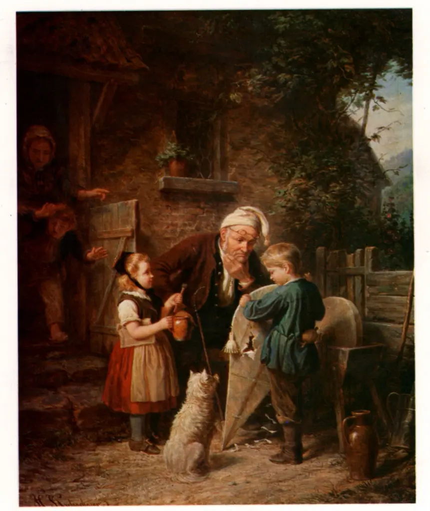 Anonimo , Kretzsschmer, Hermann - sec. XIX - Scena di vita di campagna , fronte