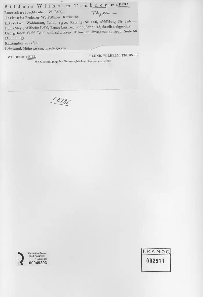 Anonimo , Leibl, Wilhelm - sec. XX , retro