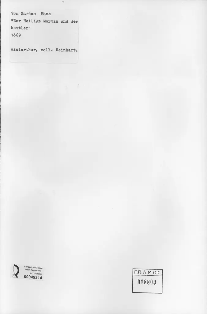 Anonimo , Von Marees, Hans - sec. XIX - Der Helige Martin und der bettler , retro