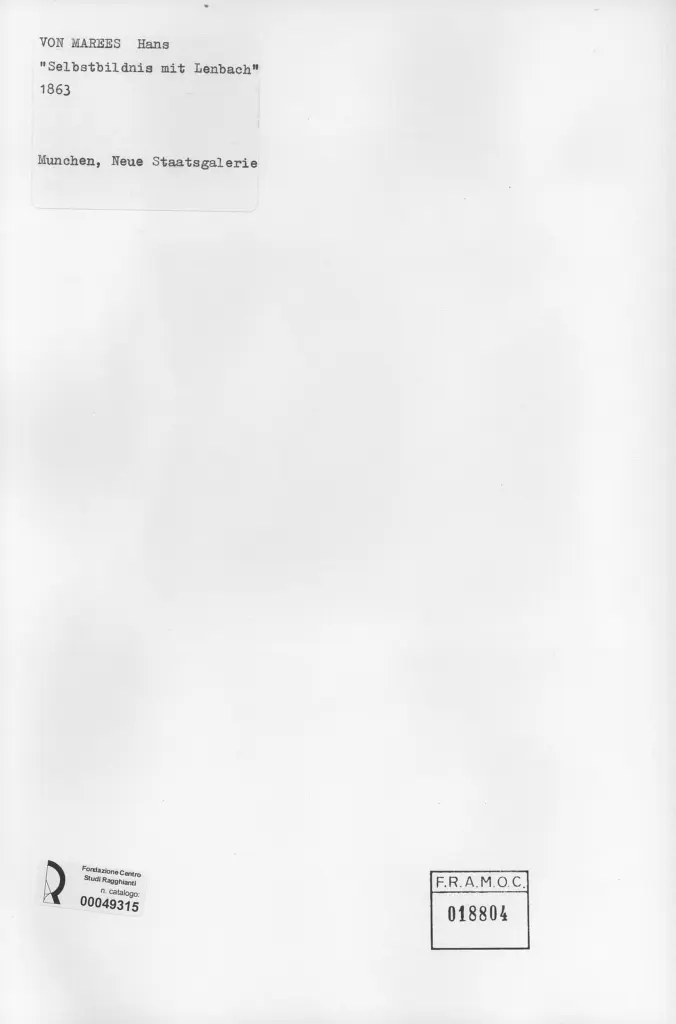 Anonimo , Von Marees, Hans - sec. XIX - Selbstbildnis mit Lenbach , retro