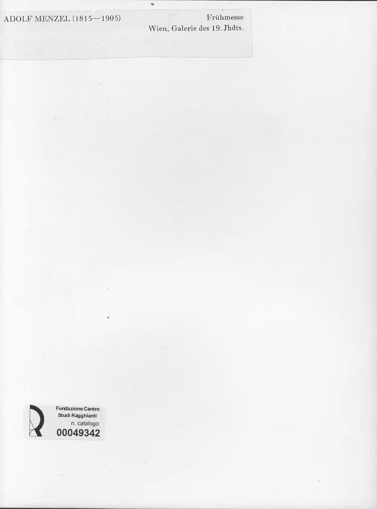 Anonimo , Von Menzel, Adolf - sec. XIX - Fr&uuml;hmesse , retro